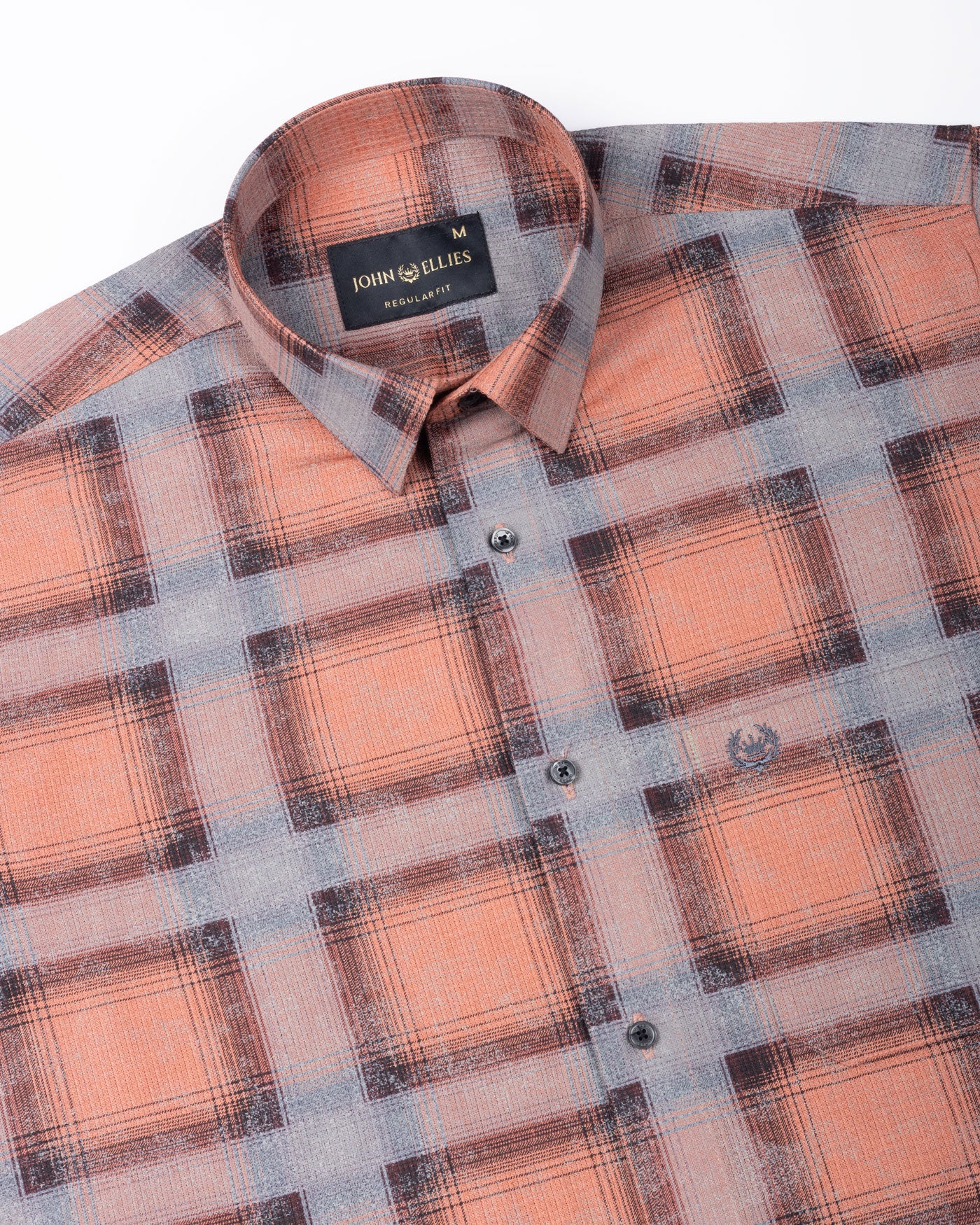 Valiant Orange Plaid Cotton Shirt - John Ellies