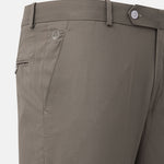 Ascots Khaki Plain Formal Cotton Pant - John Ellies