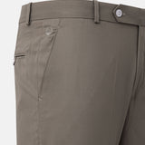 Ascots Khaki Plain Formal Cotton Pant - John Ellies