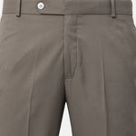 Ascots Khaki Plain Formal Cotton Pant - John Ellies