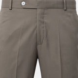 Ascots Khaki Plain Formal Cotton Pant - John Ellies