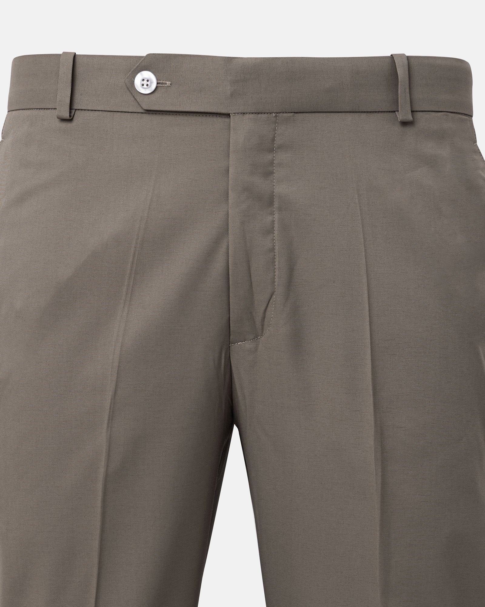 Ascots Khaki Plain Formal Cotton Pant - John Ellies