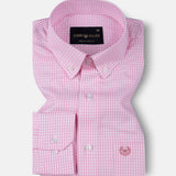 Vorniq Pink Gingham Check Button Down Cotton Shirt - John Ellies
