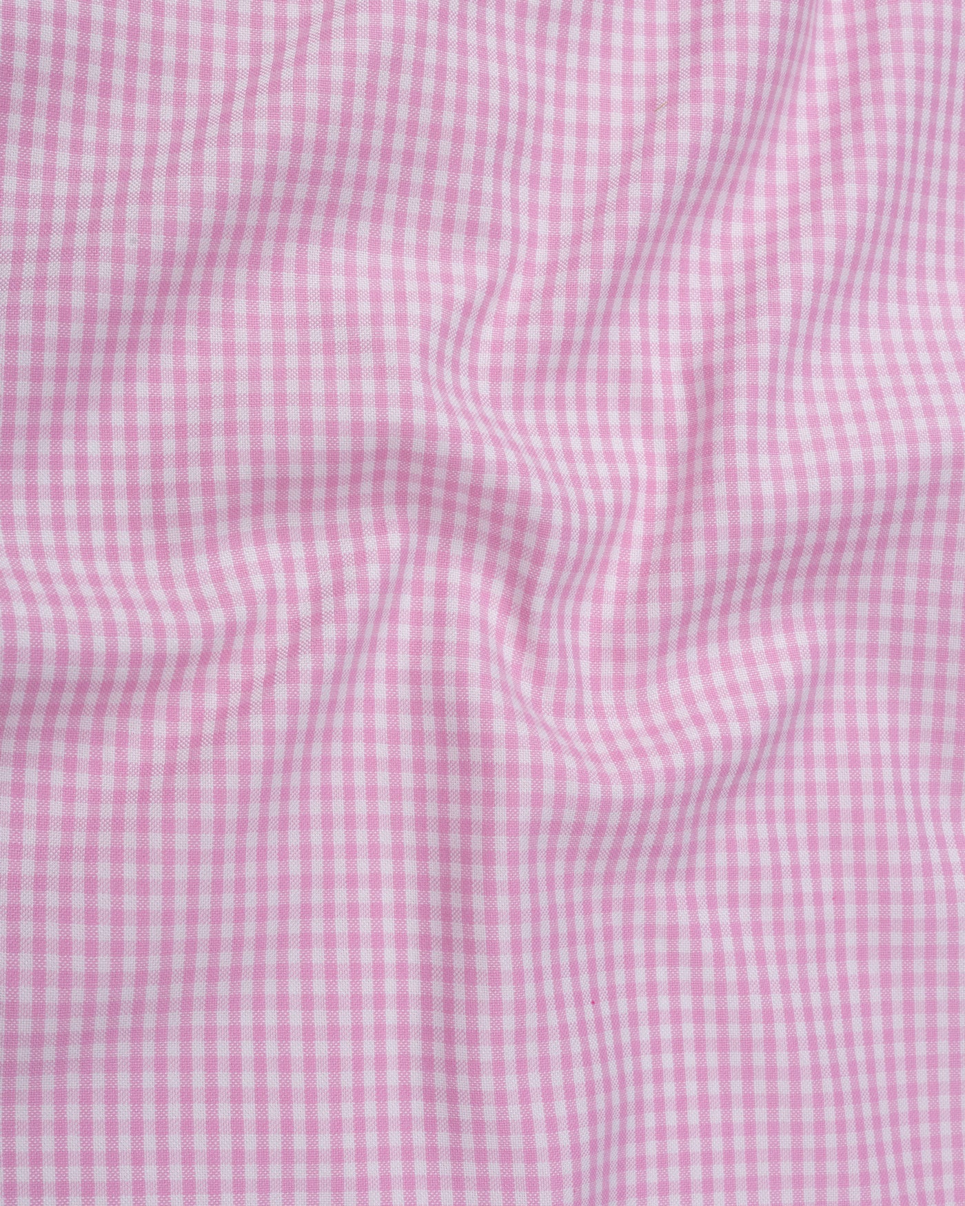Vorniq Pink Gingham Check Button Down Cotton Shirt - John Ellies