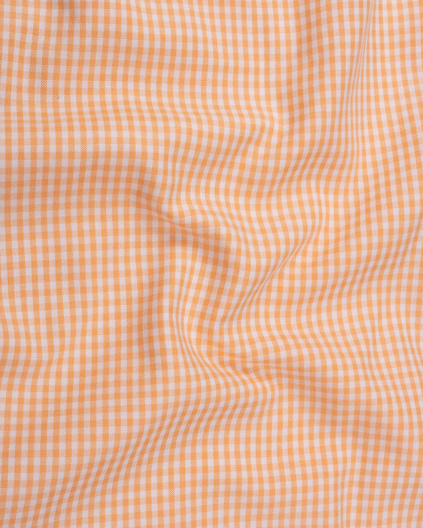 Vorniq Orange Gingham Check Button Down Cotton Shirt - John Ellies