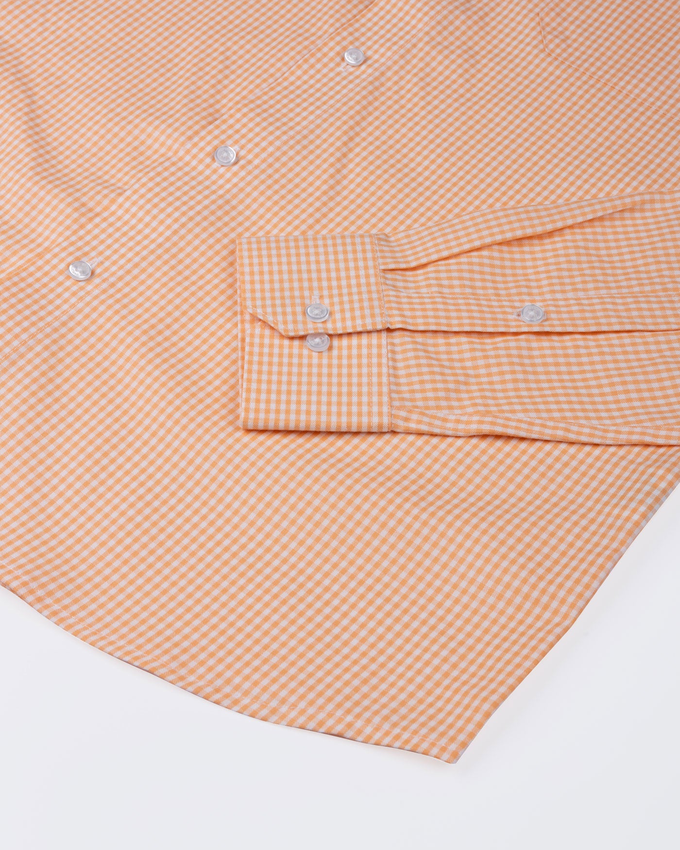Vorniq Orange Gingham Check Button Down Cotton Shirt - John Ellies