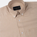Vorniq Brown Gingham Check Button Down Cotton Shirt - John Ellies