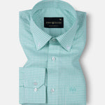 Vorniq Green Gingham Check Button Down Cotton Shirt - John Ellies