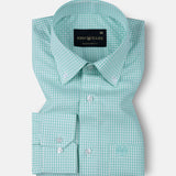 Vorniq Green Gingham Check Button Down Cotton Shirt - John Ellies