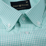 Vorniq Green Gingham Check Button Down Cotton Shirt - John Ellies