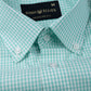 Vorniq Green Gingham Check Button Down Cotton Shirt - John Ellies