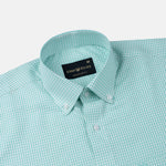 Vorniq Green Gingham Check Button Down Cotton Shirt - John Ellies
