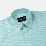 Vorniq Green Gingham Check Button Down Cotton Shirt - John Ellies