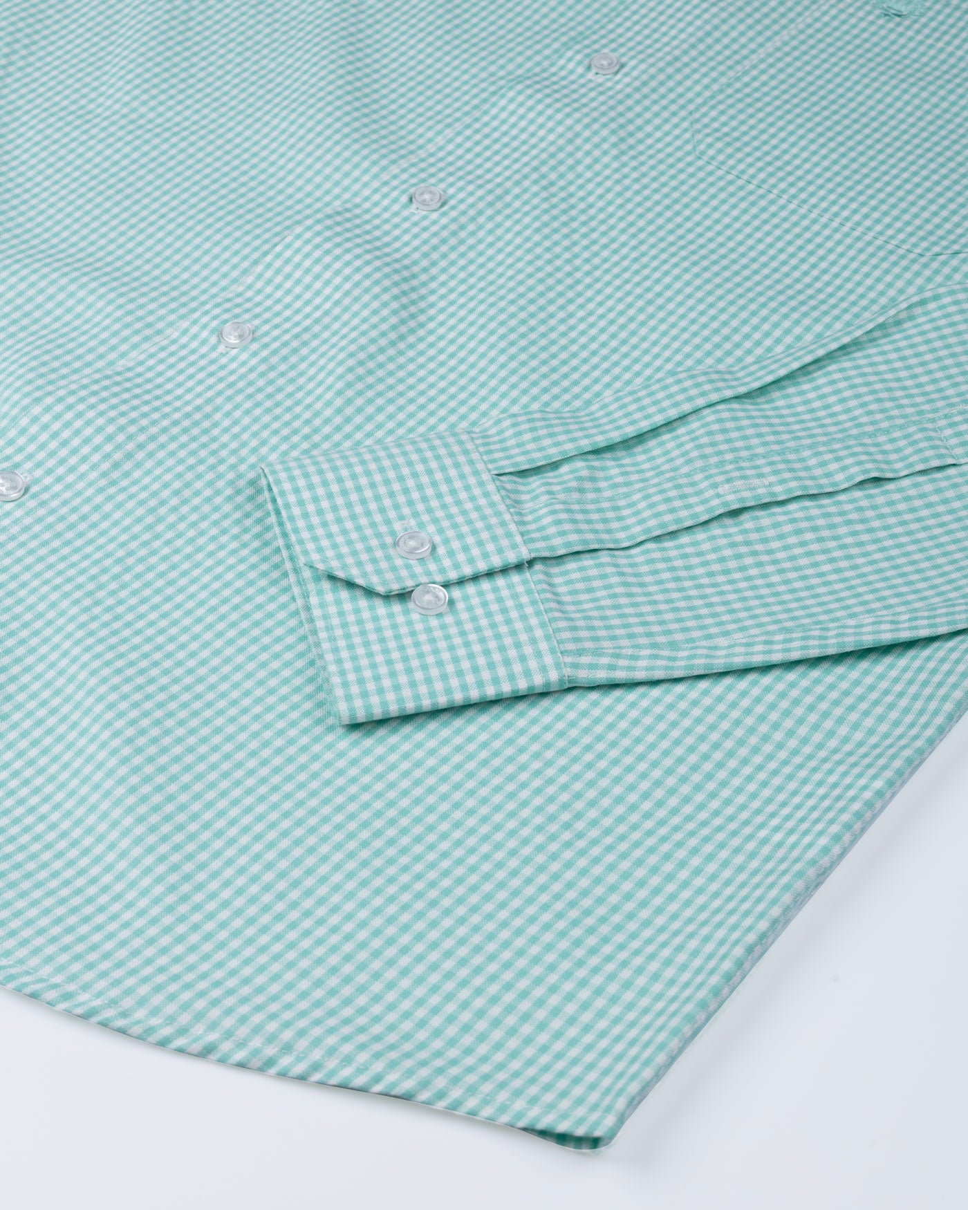 Vorniq Green Gingham Check Button Down Cotton Shirt - John Ellies