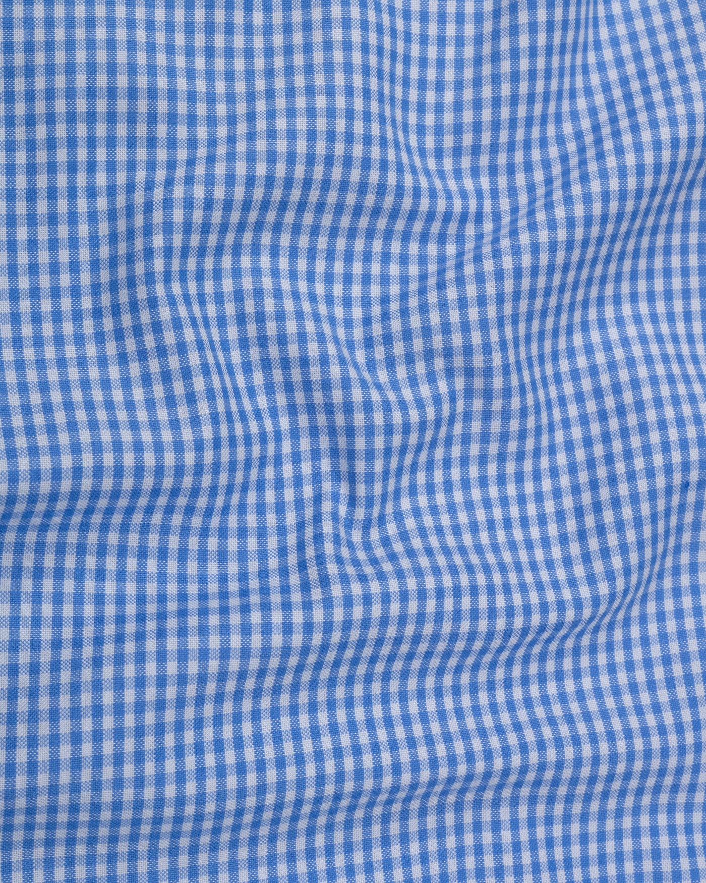 Vorniq Blue Gingham Check Button Down Cotton Shirt - John Ellies