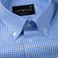 Vorniq Blue Gingham Check Button Down Cotton Shirt - John Ellies