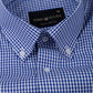 Vorniq Navy Blue Gingham Check Button Down Cotton Shirt - John Ellies