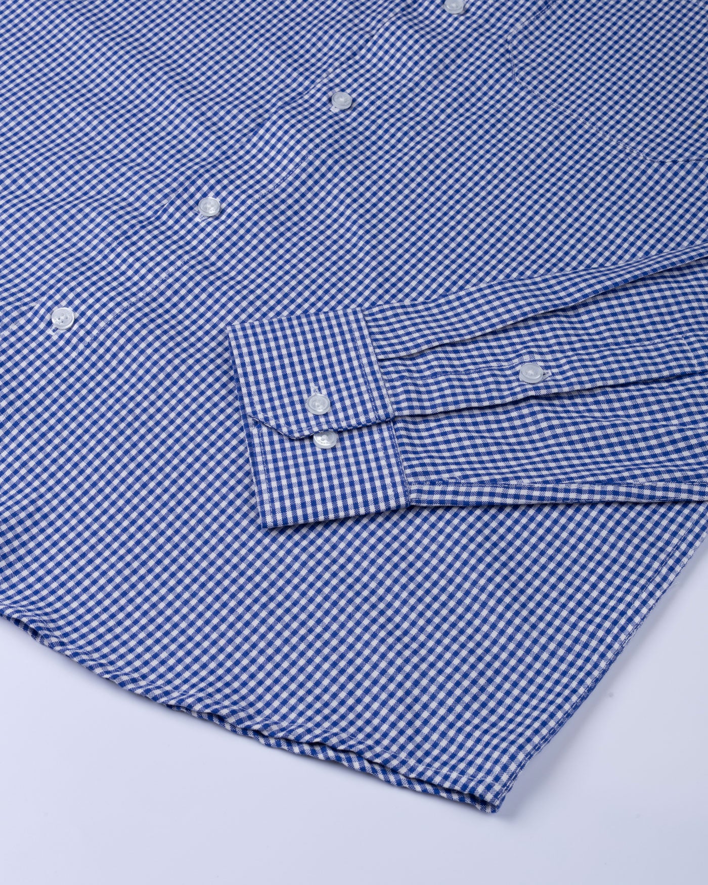 Vorniq Navy Blue Gingham Check Button Down Cotton Shirt - John Ellies