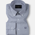 Vorniq Grey Gingham Check Button Down Cotton Shirt - John Ellies