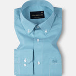 Gravone Green Houndstooth Button Down Cotton Shirt - John Ellies