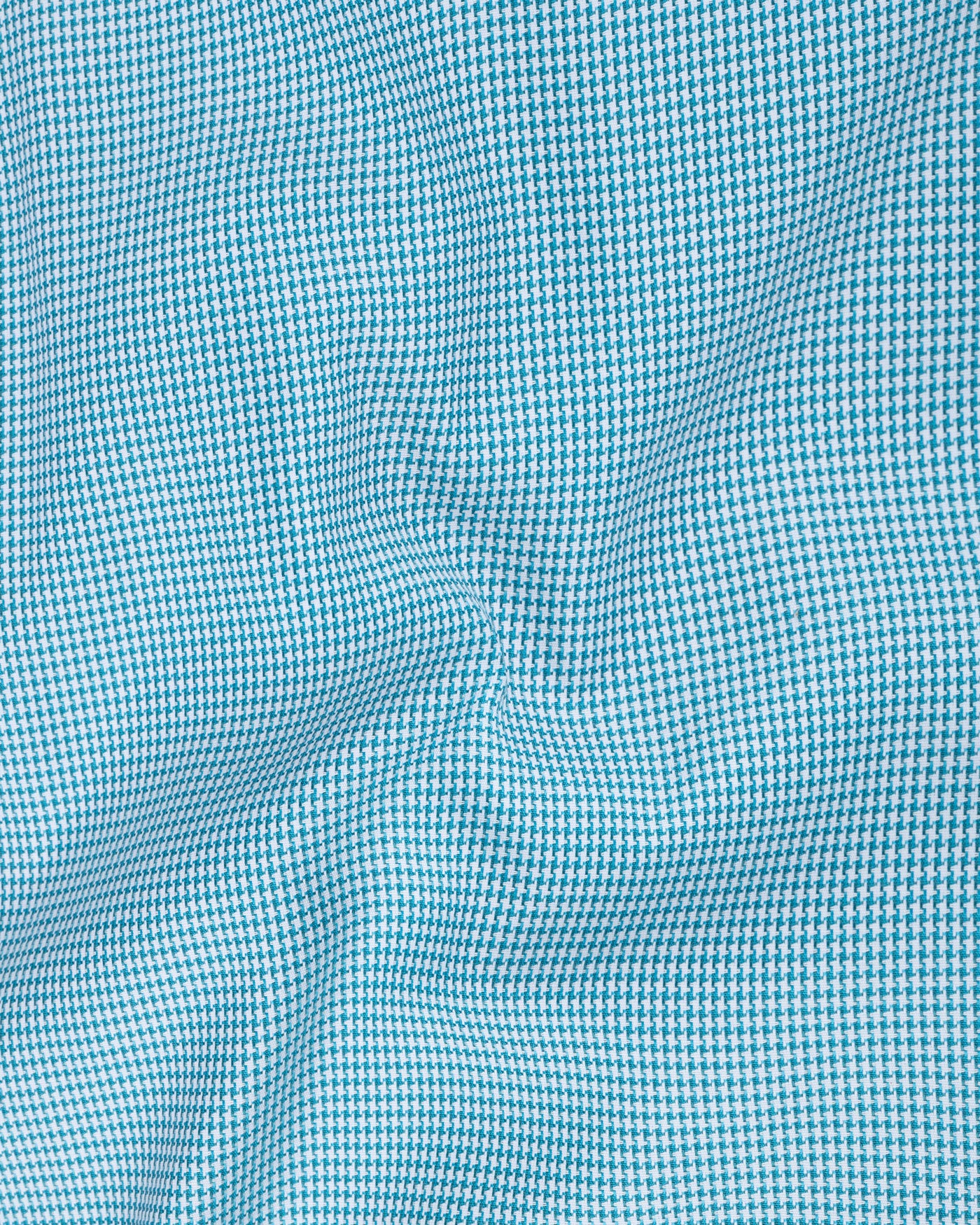 Gravone Green Houndstooth Button Down Cotton Shirt - John Ellies