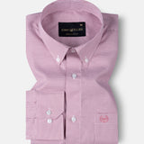 Gravone Pink Houndstooth Button Down Cotton Shirt - John Ellies