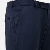 Ascots Navy Blue Plain Formal Cotton Pant - John Ellies