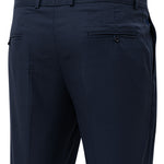 Ascots Navy Blue Plain Formal Cotton Pant - John Ellies