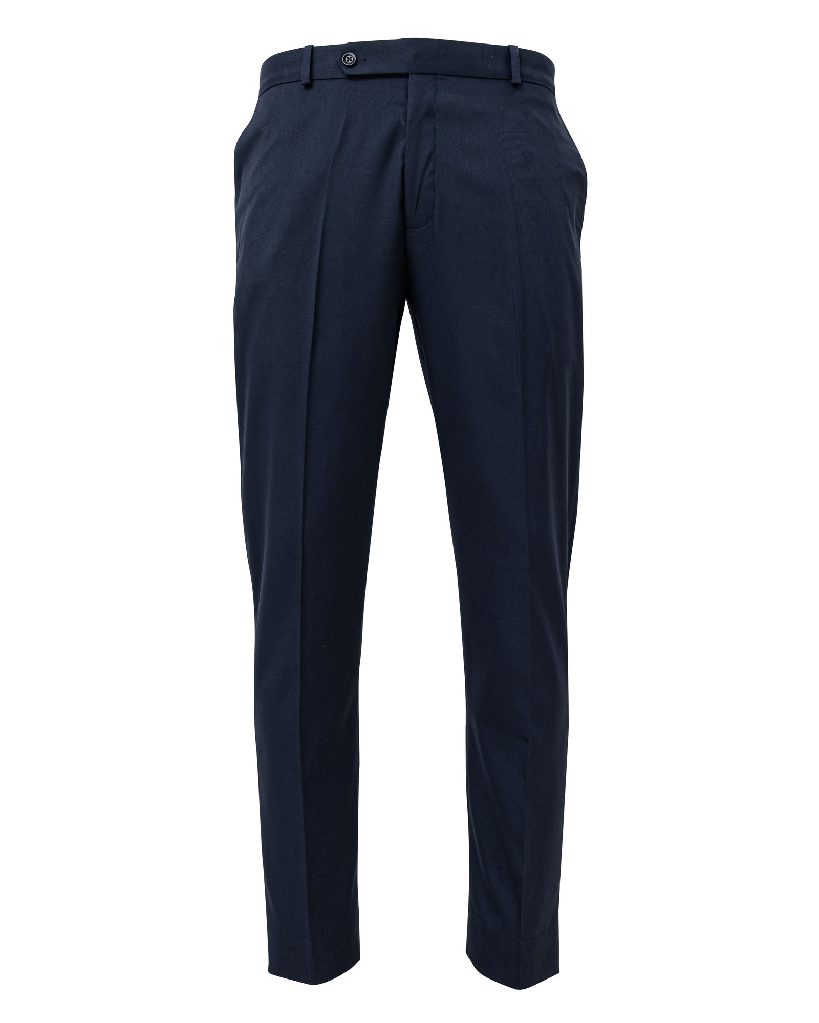 Ascots Navy Blue Plain Formal Cotton Pant - John Ellies