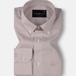 Gravone Orange Houndstooth Button Down Cotton Shirt - John Ellies