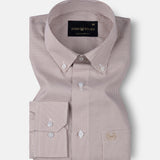 Gravone Orange Houndstooth Button Down Cotton Shirt - John Ellies