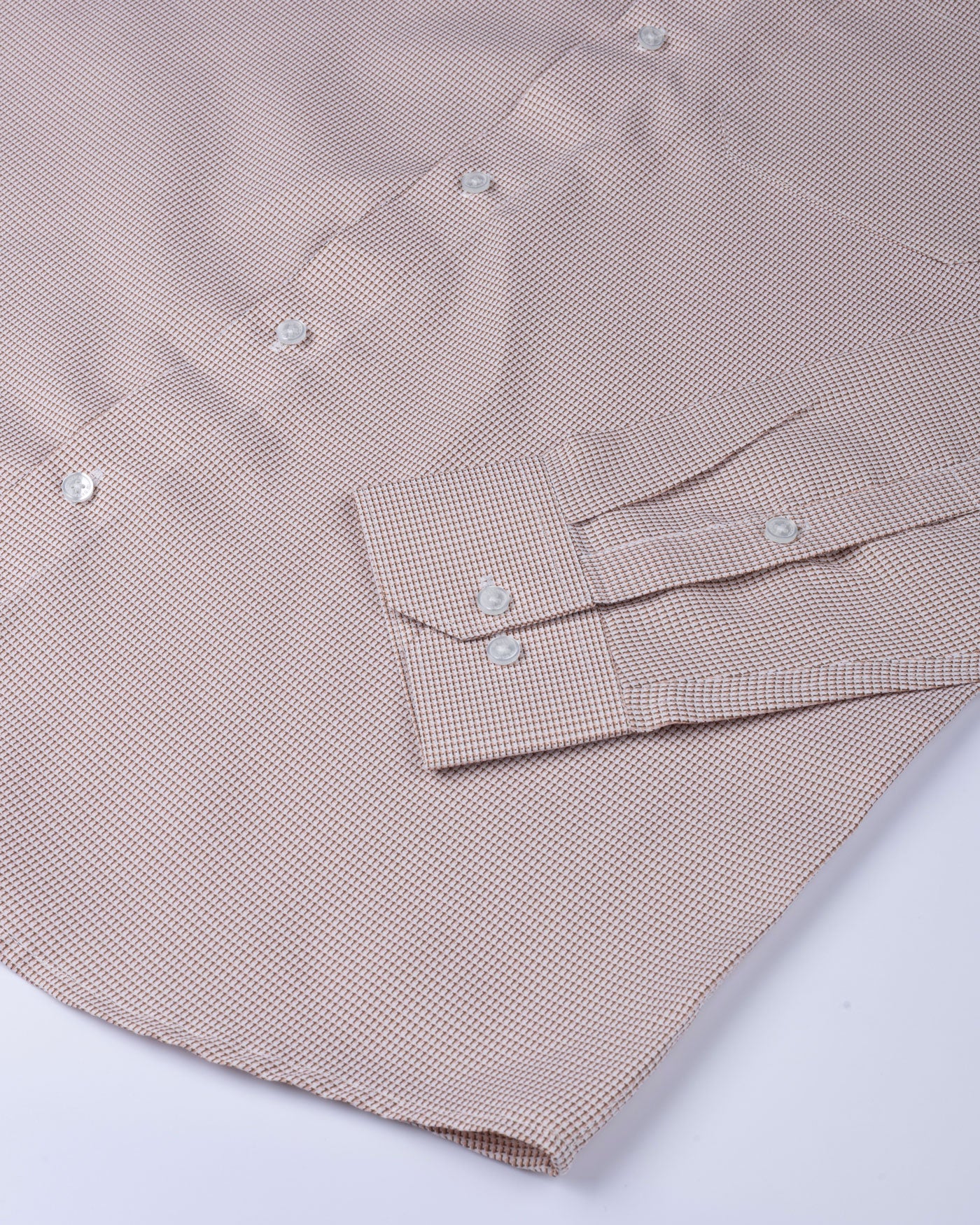 Gravone Orange Houndstooth Button Down Cotton Shirt - John Ellies