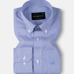 Gravone Navy Blue Houndstooth Button Down Cotton Shirt - John Ellies