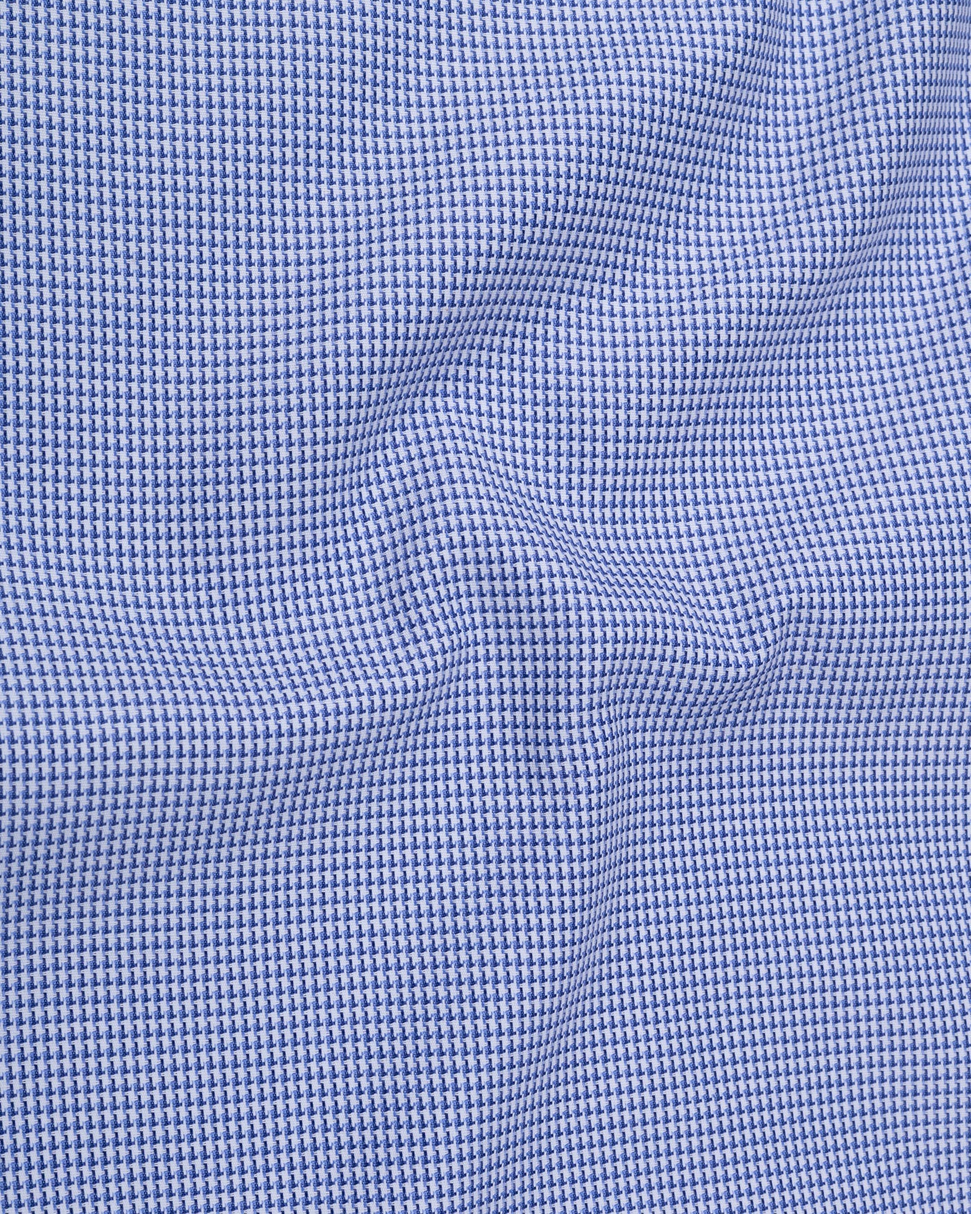 Gravone Navy Blue Houndstooth Button Down Cotton Shirt - John Ellies