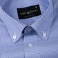 Gravone Navy Blue Houndstooth Button Down Cotton Shirt - John Ellies