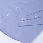 Gravone Navy Blue Houndstooth Button Down Cotton Shirt - John Ellies