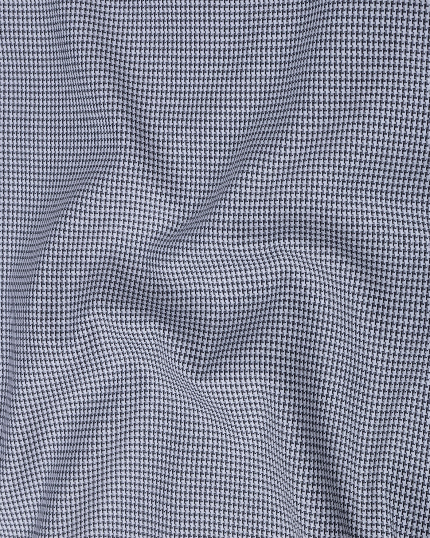 Gravone Black Houndstooth Button Down Cotton Shirt - John Ellies