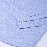 Caedrix Blue Stripes Linen Blend Shirt