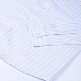 Caedrix White With Blue Stripes Linen Blend Shirt
