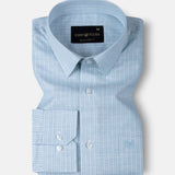Caedrix Green Stripes Linen Blend Shirt