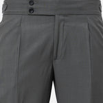 Neux Olive Checked Formal Single Pleated Italian Pant - John Ellies