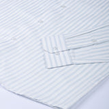 Caedrix Blue And White Stripes Linen Blend Shirt