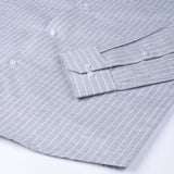 Caedrix Grey Stripes Linen Blend Shirt