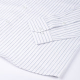 Caedrix Grey And Blue Stripes Linen Blend Shirt