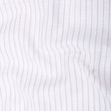 Caedrix White With Pink Stripes Linen Blend Shirt
