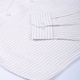 Caedrix White With Pink Stripes Linen Blend Shirt