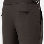 Neux Brown Checked Formal Single Pleated Italian Pant - John Ellies
