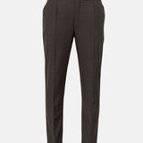 Neux Brown Checked Formal Single Pleated Italian Pant - John Ellies
