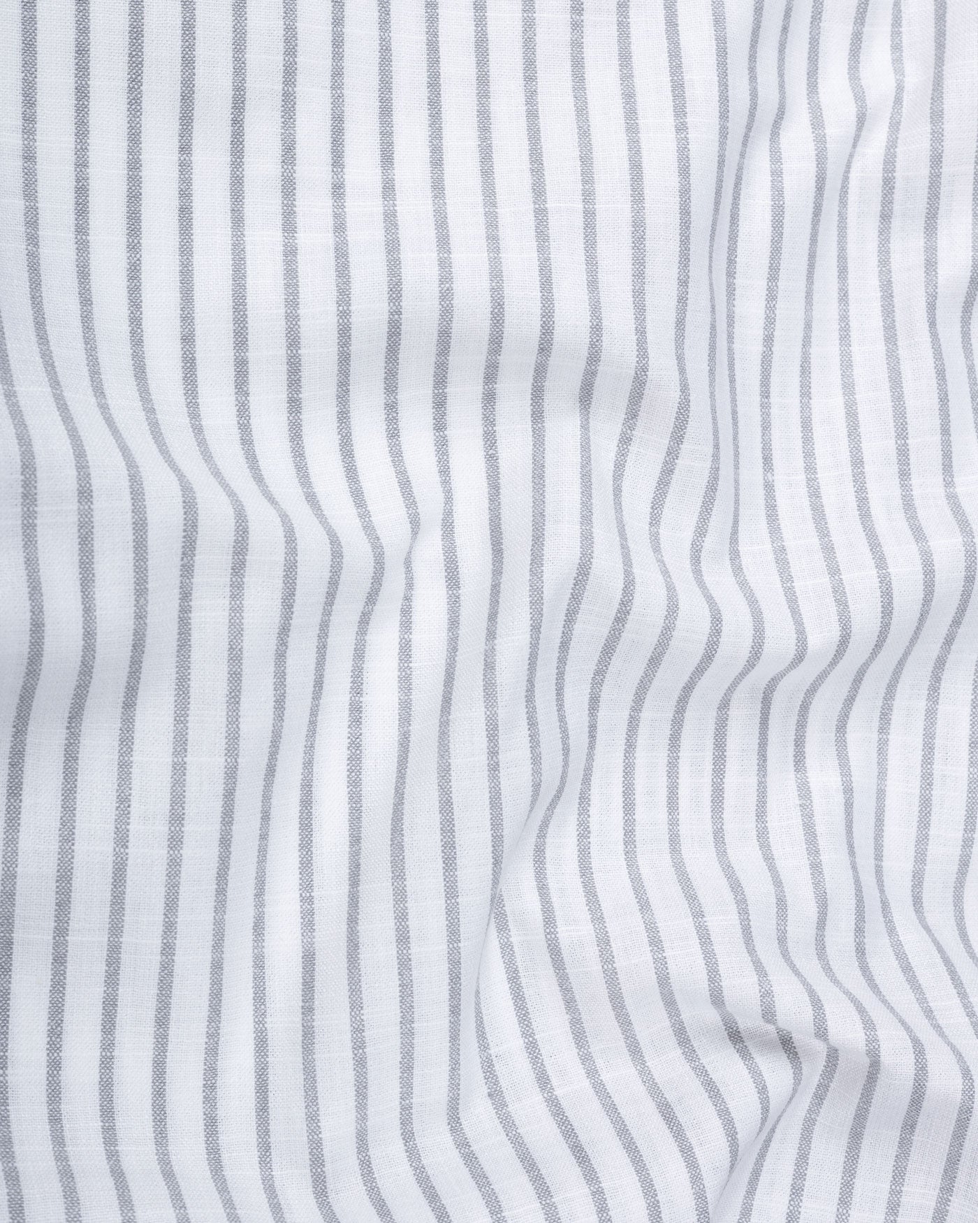 Caedrix White With Grey Stripes Linen Blend Shirt - John Ellies