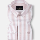 Caedrix Heather Pink Stripes Linen Blend Shirt - John Ellies